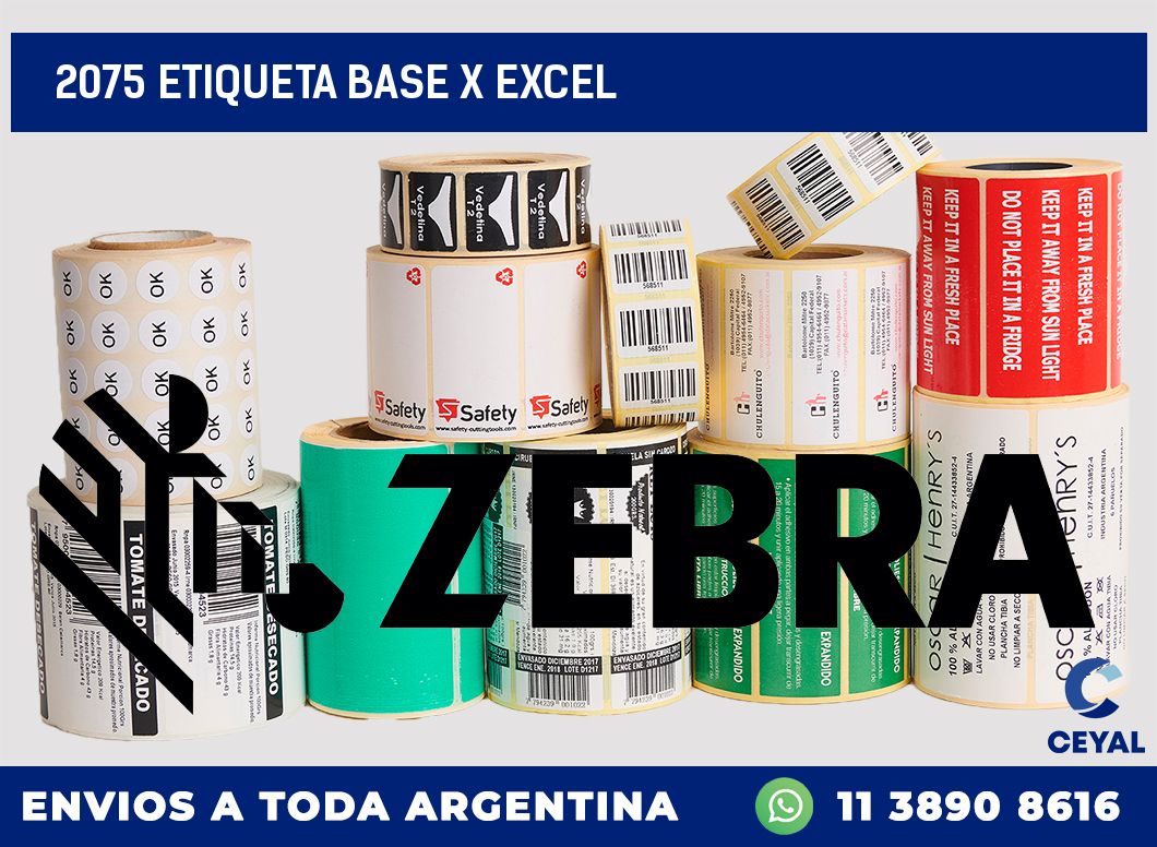 2075 etiqueta base x excel