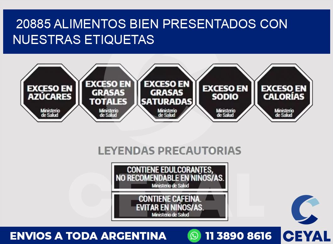 20885 ALIMENTOS BIEN PRESENTADOS CON NUESTRAS ETIQUETAS
