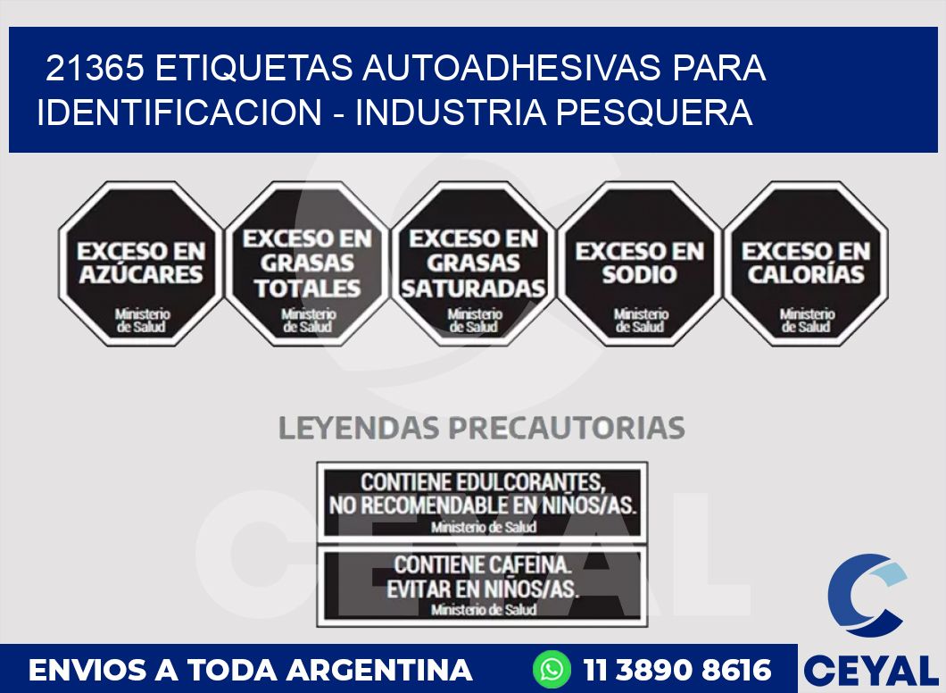 21365 ETIQUETAS AUTOADHESIVAS PARA IDENTIFICACION - INDUSTRIA PESQUERA