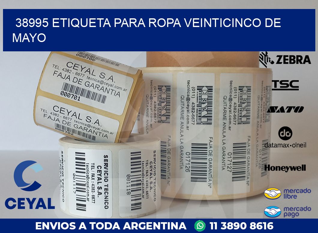 38995 ETIQUETA PARA ROPA VEINTICINCO DE MAYO