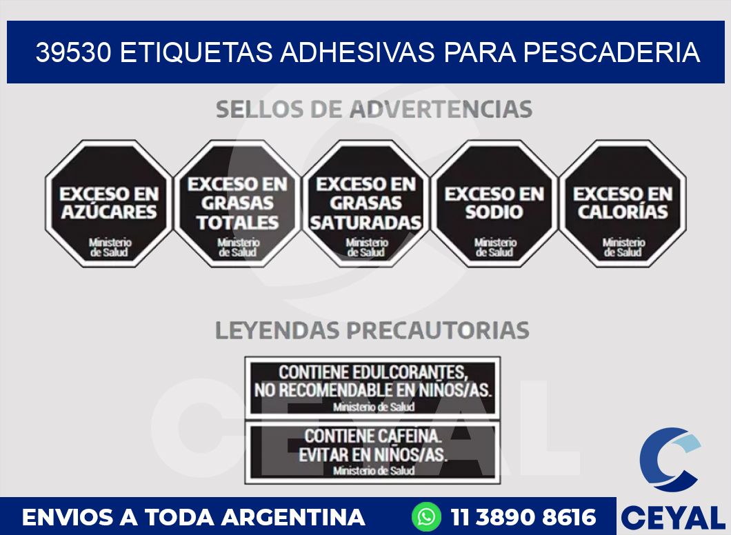39530 ETIQUETAS ADHESIVAS PARA PESCADERIA
