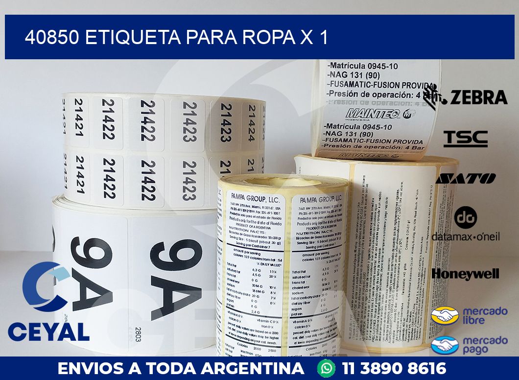 40850 ETIQUETA PARA ROPA X 1