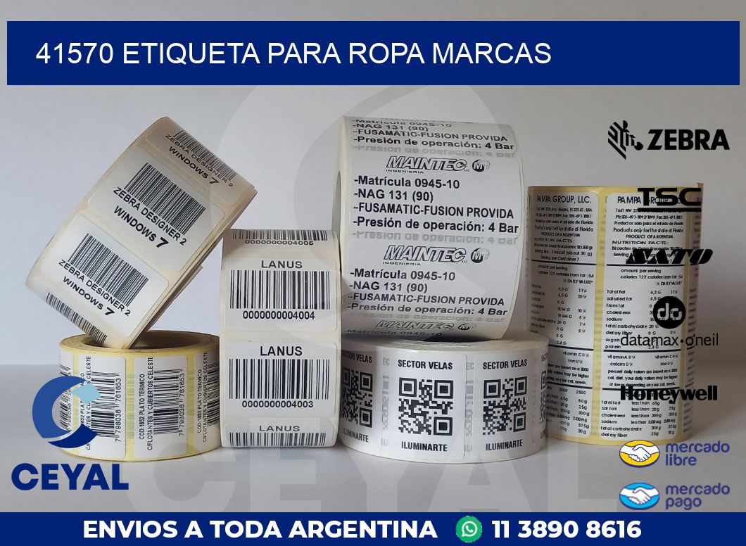 41570 ETIQUETA PARA ROPA MARCAS