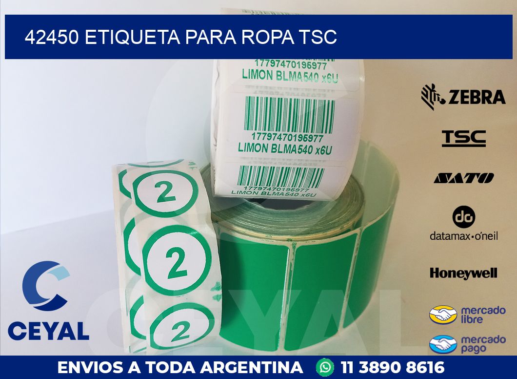 42450 ETIQUETA PARA ROPA TSC