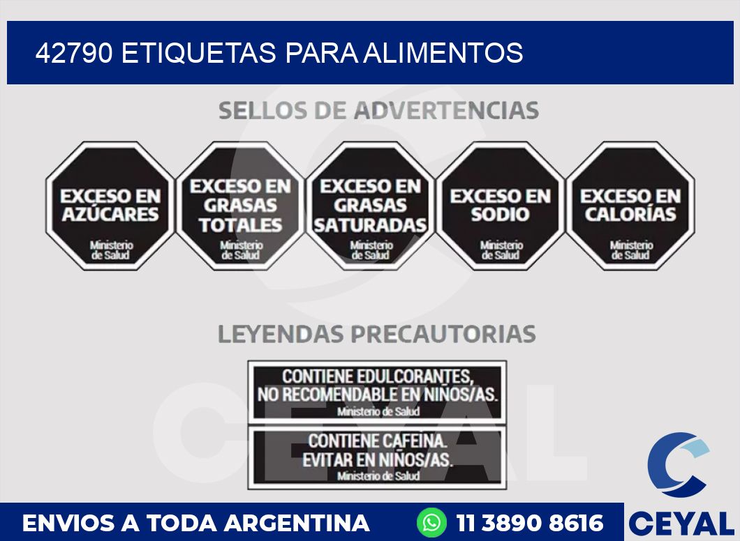 42790 ETIQUETAS PARA ALIMENTOS