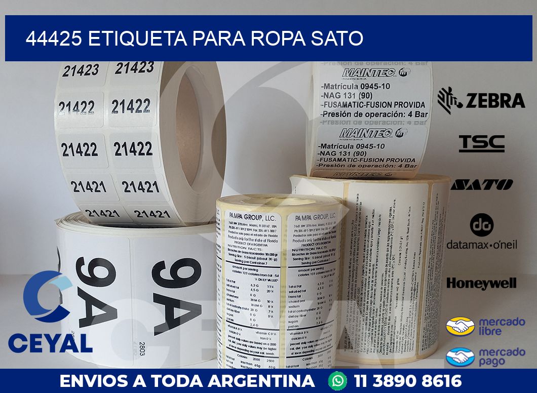 44425 ETIQUETA PARA ROPA SATO