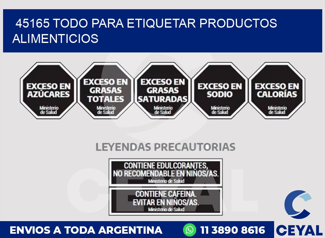 45165 TODO PARA ETIQUETAR PRODUCTOS ALIMENTICIOS