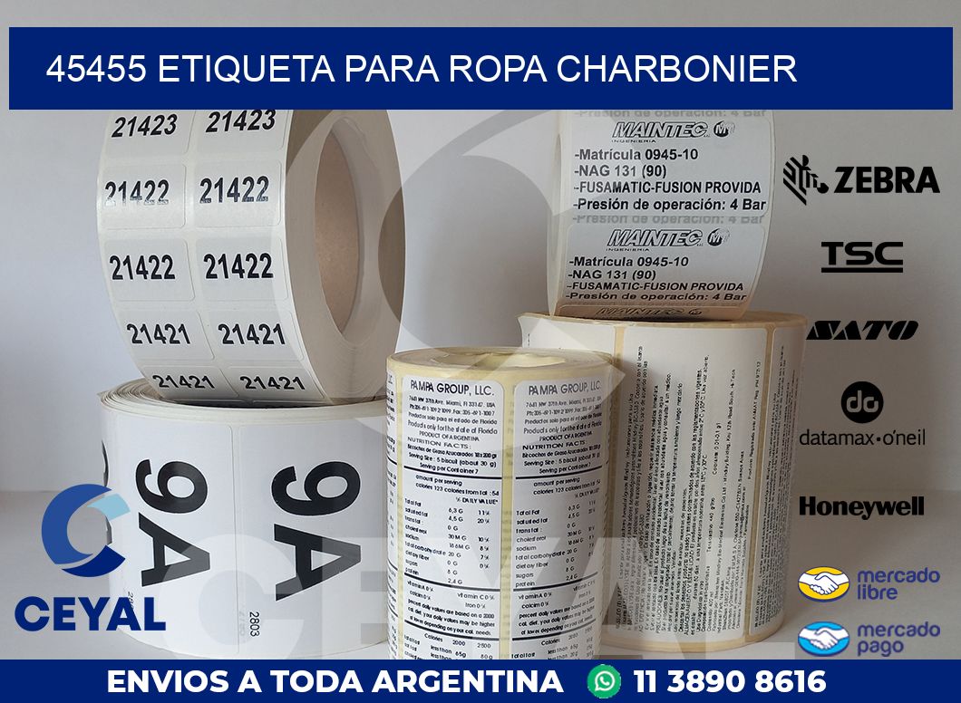 45455 ETIQUETA PARA ROPA CHARBONIER
