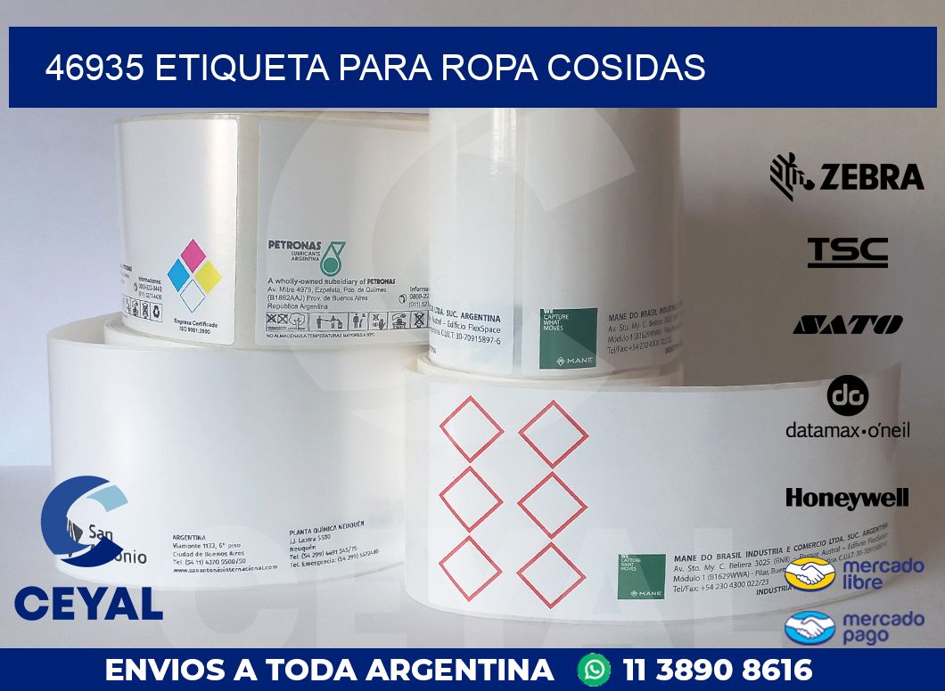 46935 ETIQUETA PARA ROPA COSIDAS