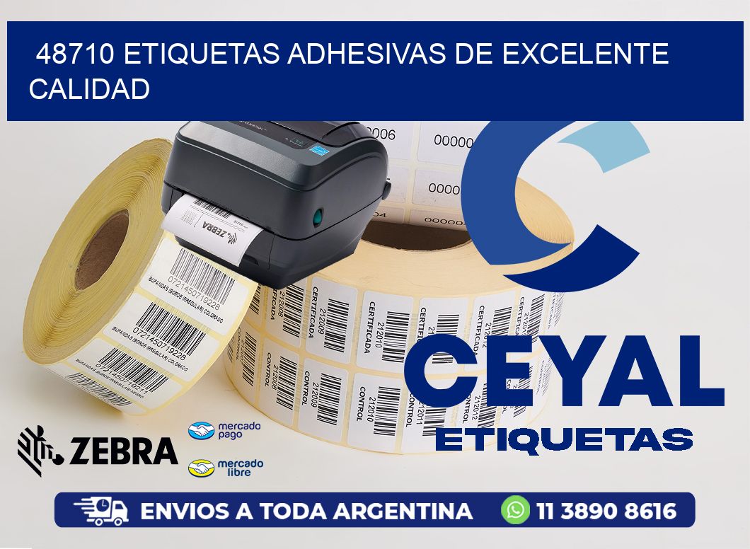 48710 ETIQUETAS ADHESIVAS DE EXCELENTE CALIDAD