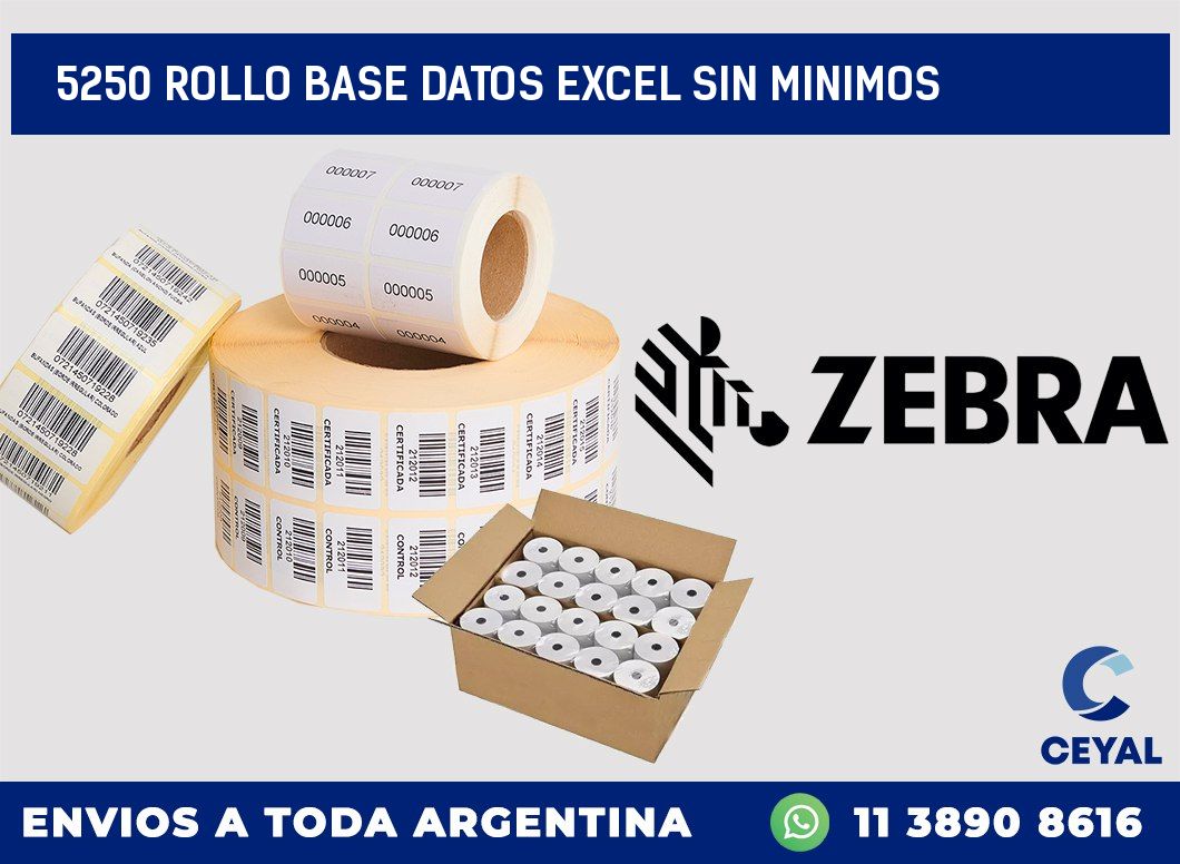 5250 rollo base datos excel sin minimos