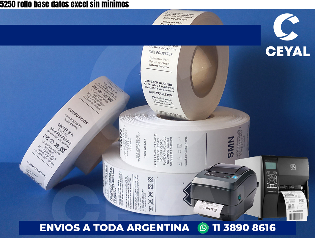 5250 rollo base datos excel sin minimos