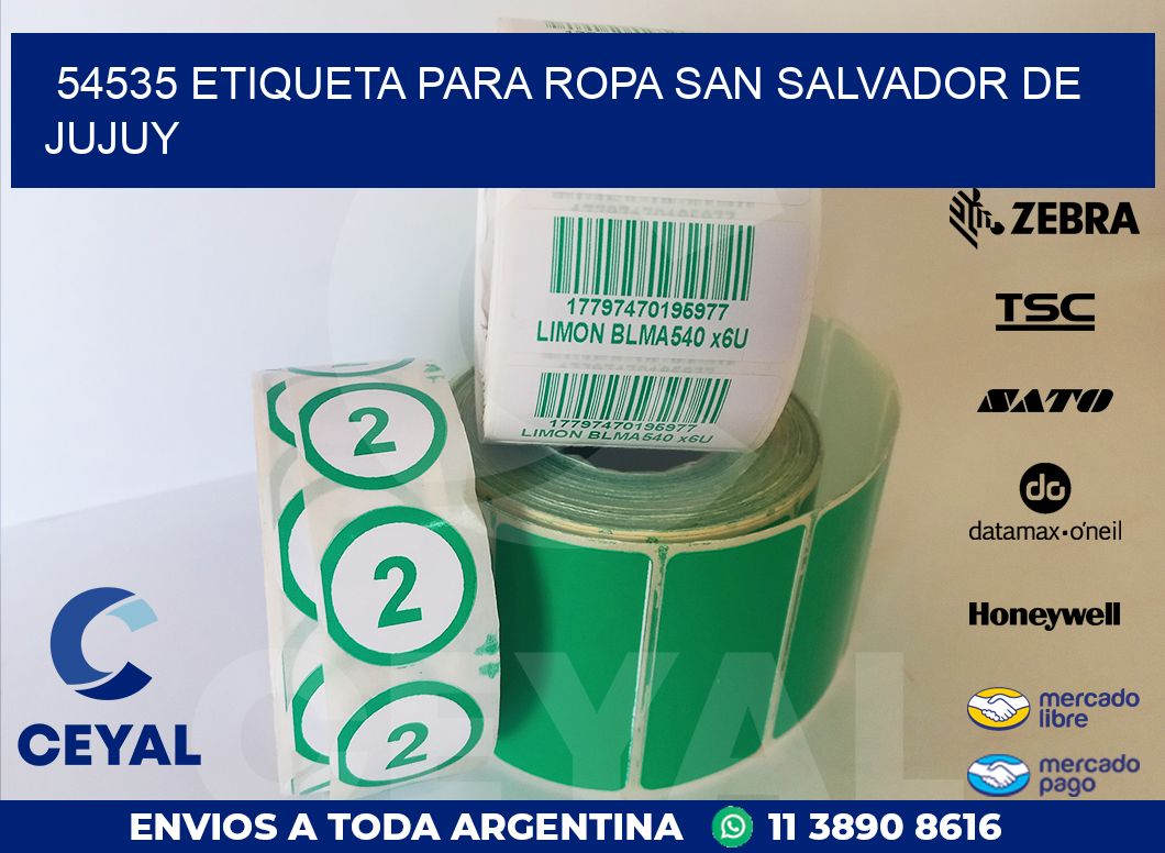 54535 ETIQUETA PARA ROPA SAN SALVADOR DE JUJUY