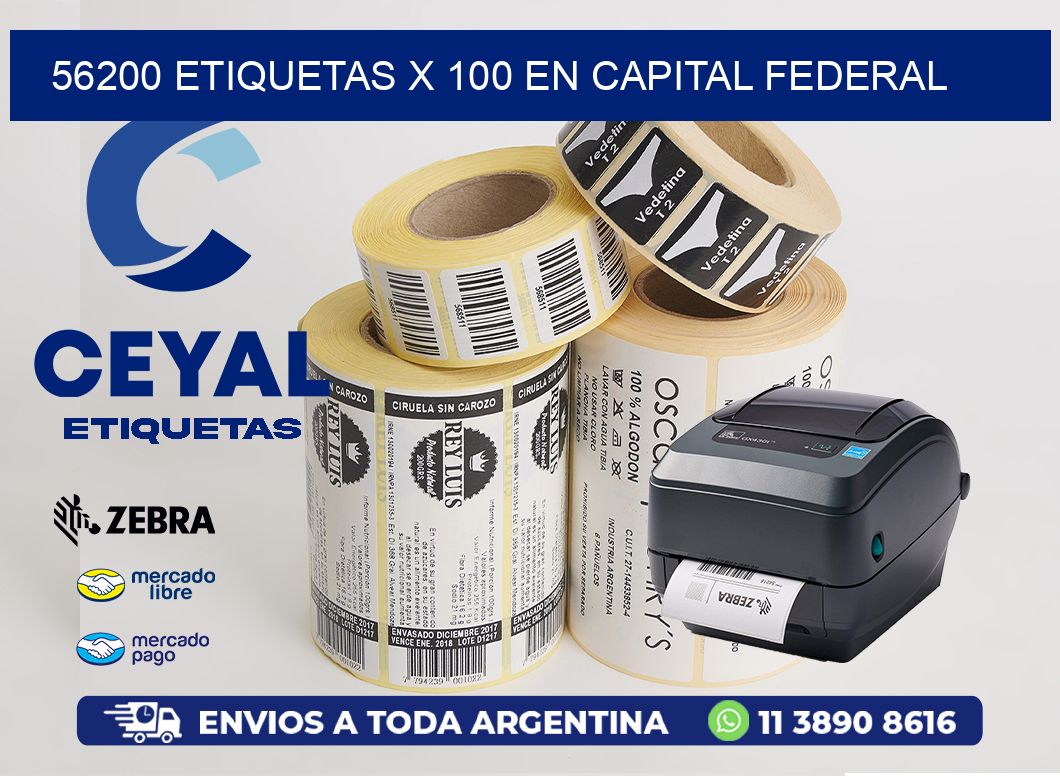 56200 ETIQUETAS X 100 EN CAPITAL FEDERAL