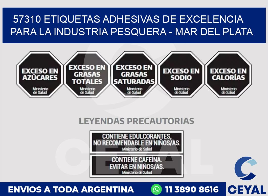 57310 ETIQUETAS ADHESIVAS DE EXCELENCIA PARA LA INDUSTRIA PESQUERA - MAR DEL PLATA