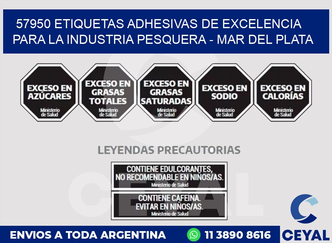 57950 ETIQUETAS ADHESIVAS DE EXCELENCIA PARA LA INDUSTRIA PESQUERA - MAR DEL PLATA