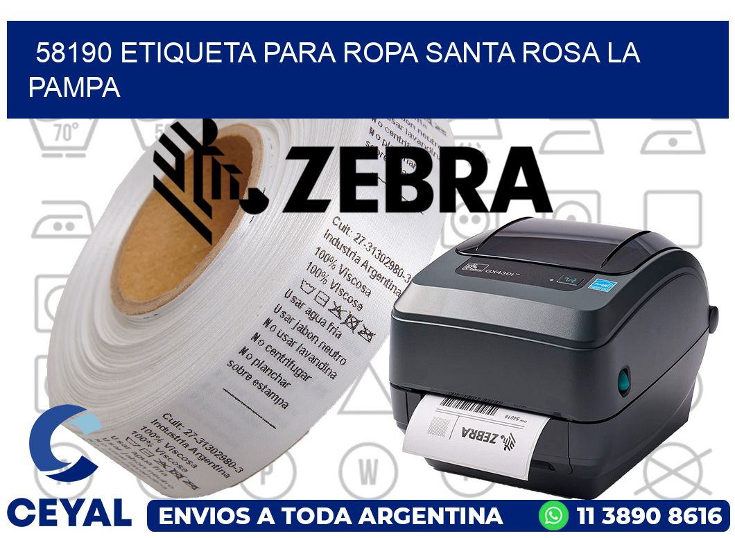 58190 ETIQUETA PARA ROPA SANTA ROSA LA PAMPA
