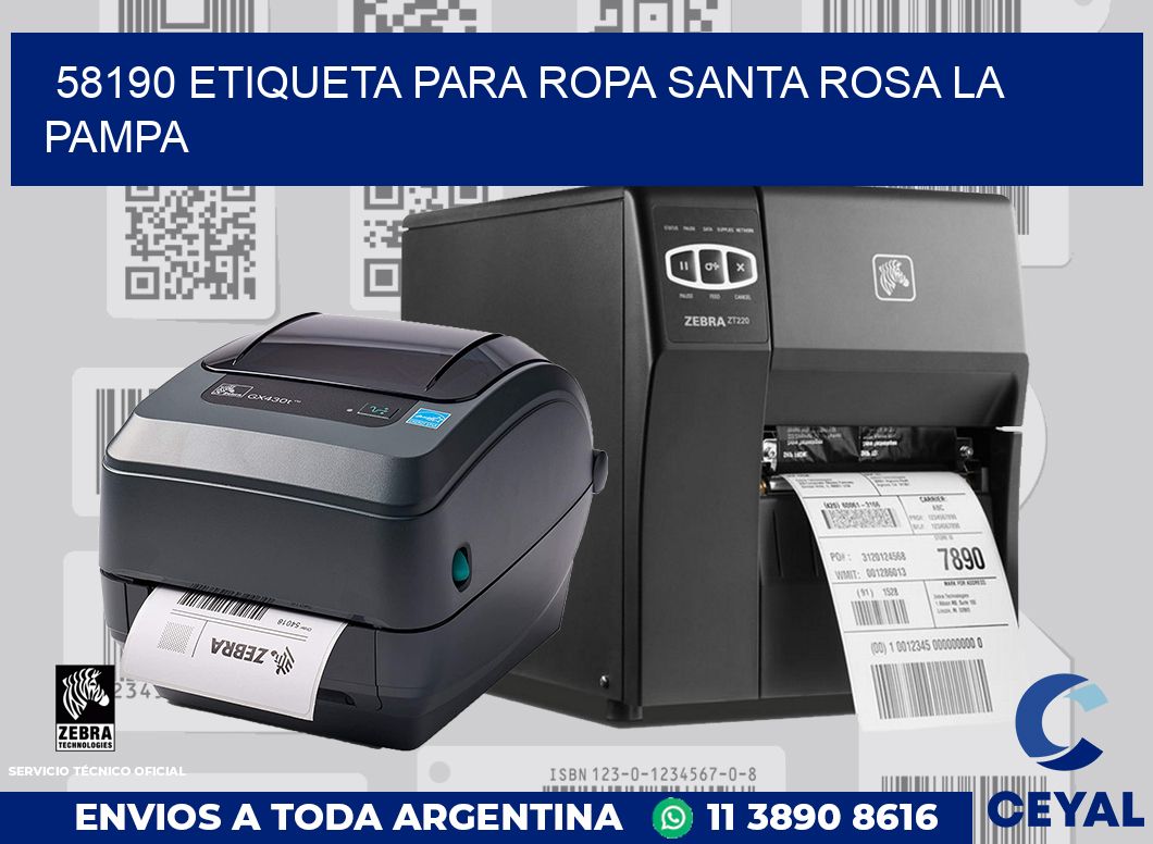 58190 ETIQUETA PARA ROPA SANTA ROSA LA PAMPA