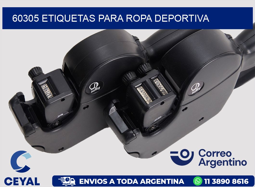 60305 ETIQUETAS PARA ROPA DEPORTIVA