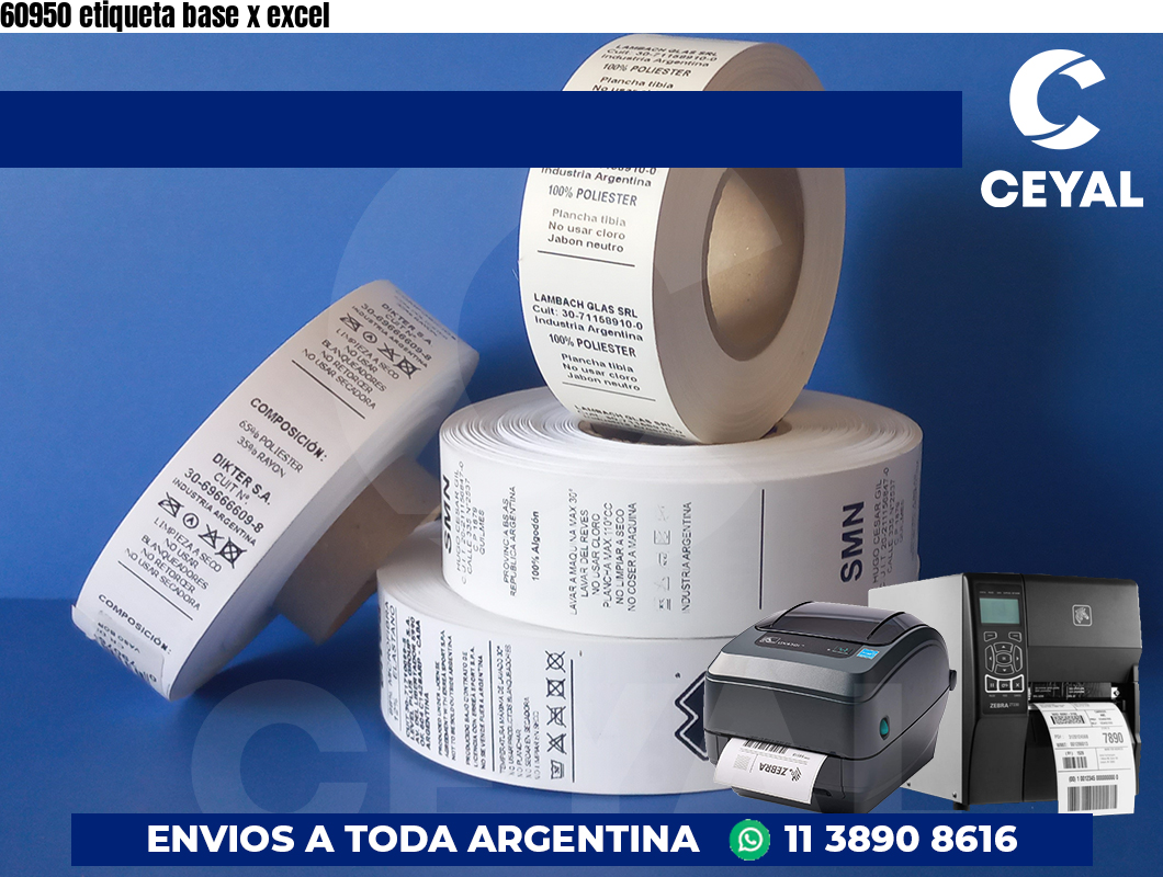 60950 etiqueta base x excel