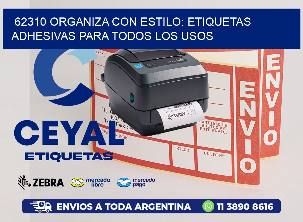 62310 Organiza con Estilo: Etiquetas Adhesivas para Todos los Usos