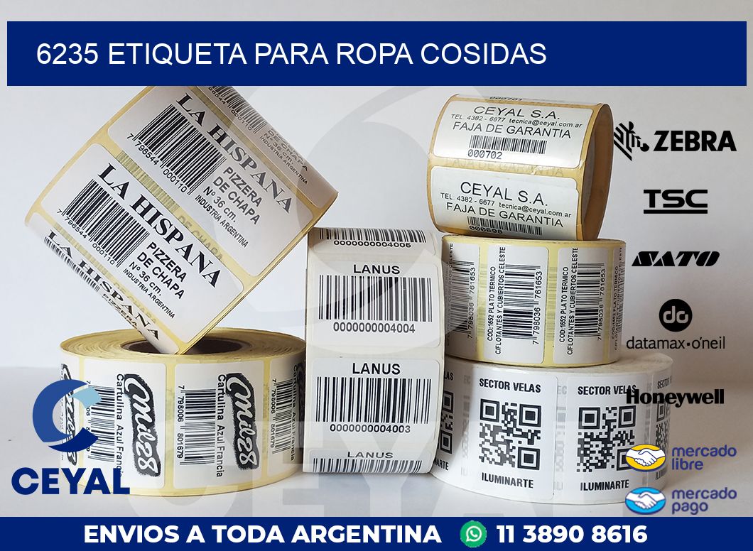 6235 ETIQUETA PARA ROPA COSIDAS