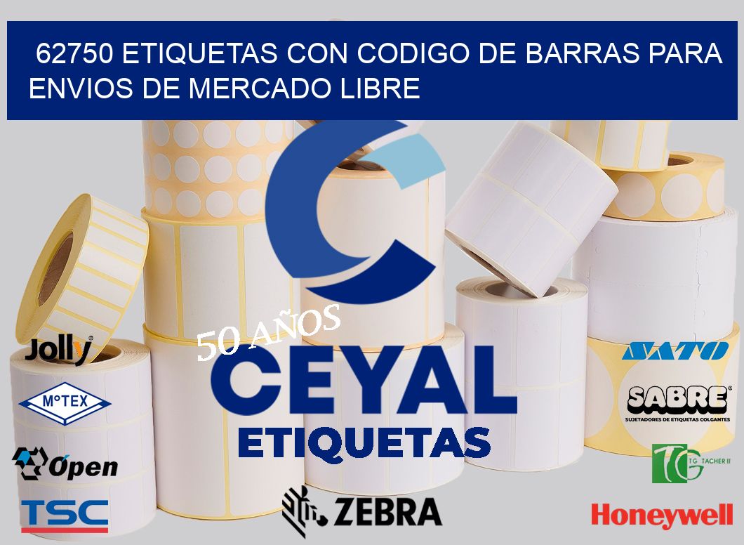 62750 ETIQUETAS CON CODIGO DE BARRAS PARA ENVIOS DE MERCADO LIBRE