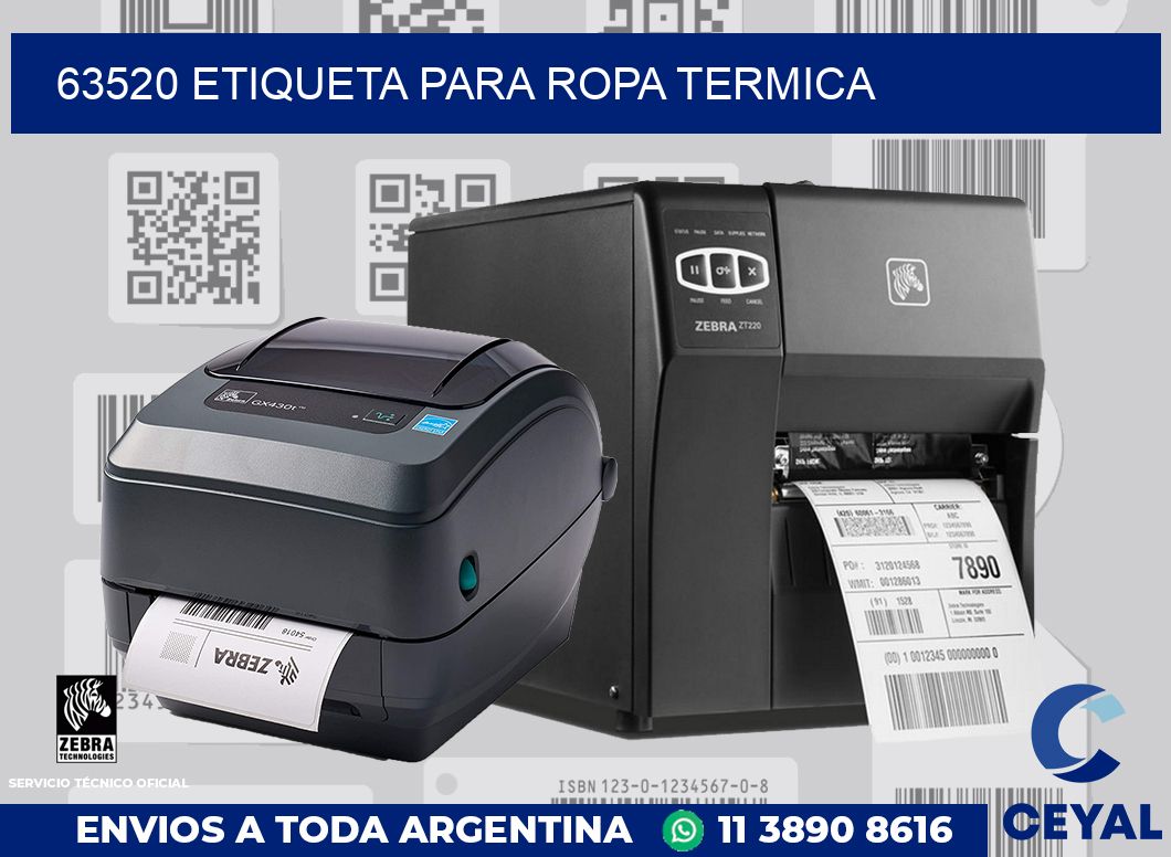 63520 ETIQUETA PARA ROPA TERMICA