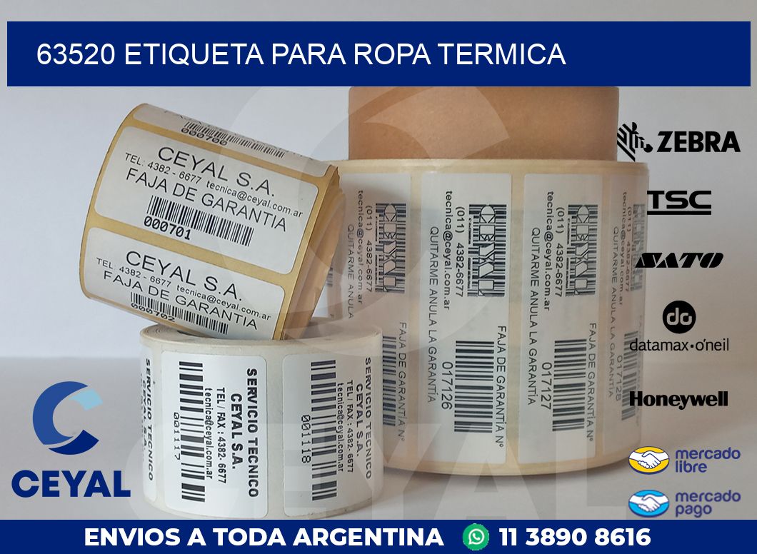 63520 ETIQUETA PARA ROPA TERMICA