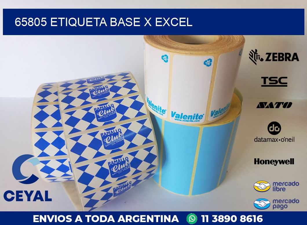 65805 etiqueta base x excel