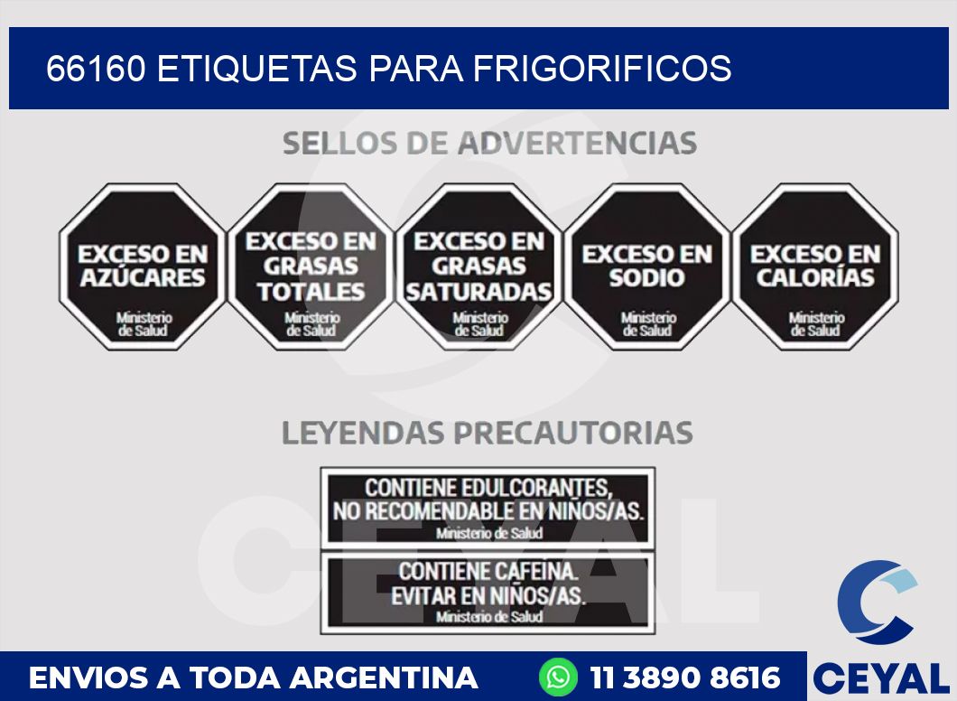 66160 ETIQUETAS PARA FRIGORIFICOS