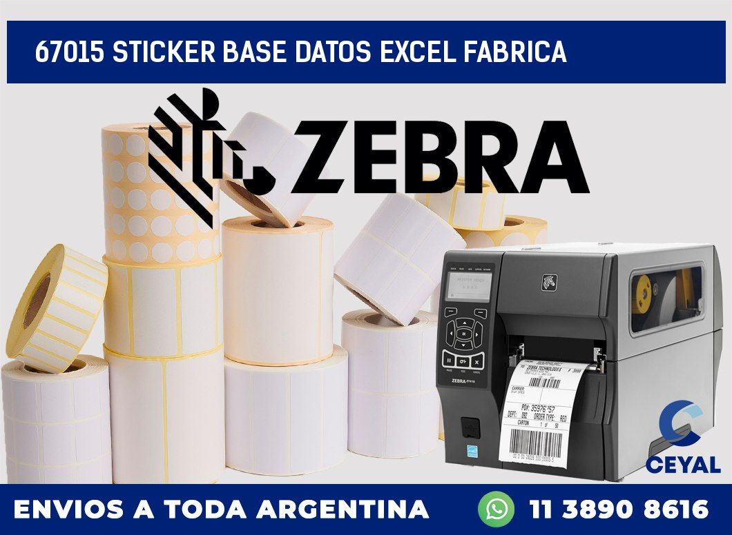 67015 sticker base datos excel fabrica