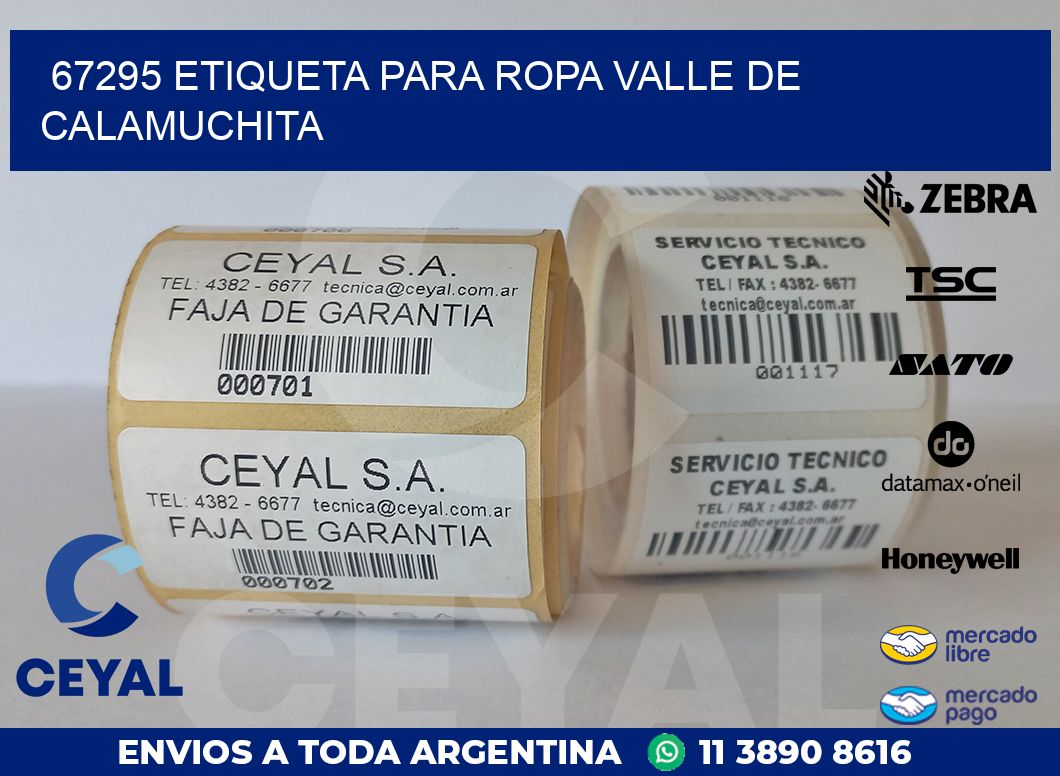 67295 ETIQUETA PARA ROPA VALLE DE CALAMUCHITA