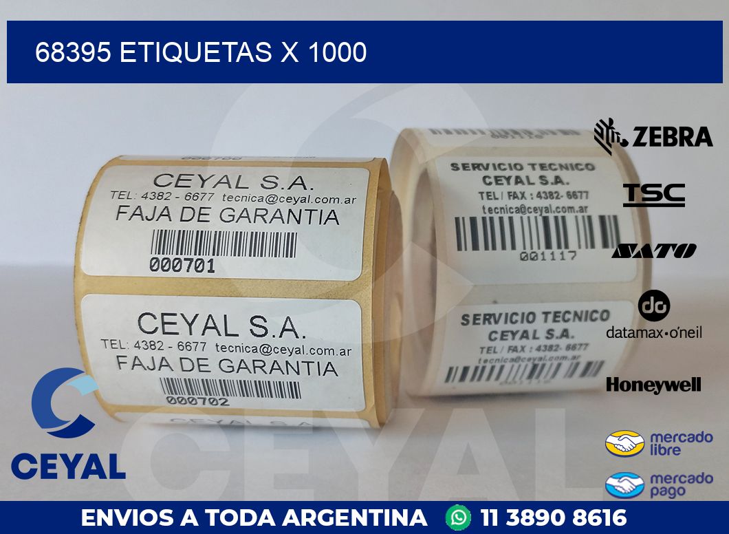 68395 ETIQUETAS X 1000