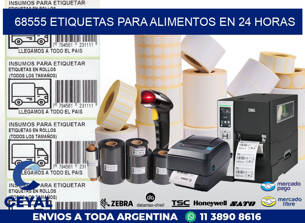 68555 ETIQUETAS PARA ALIMENTOS EN 24 HORAS
