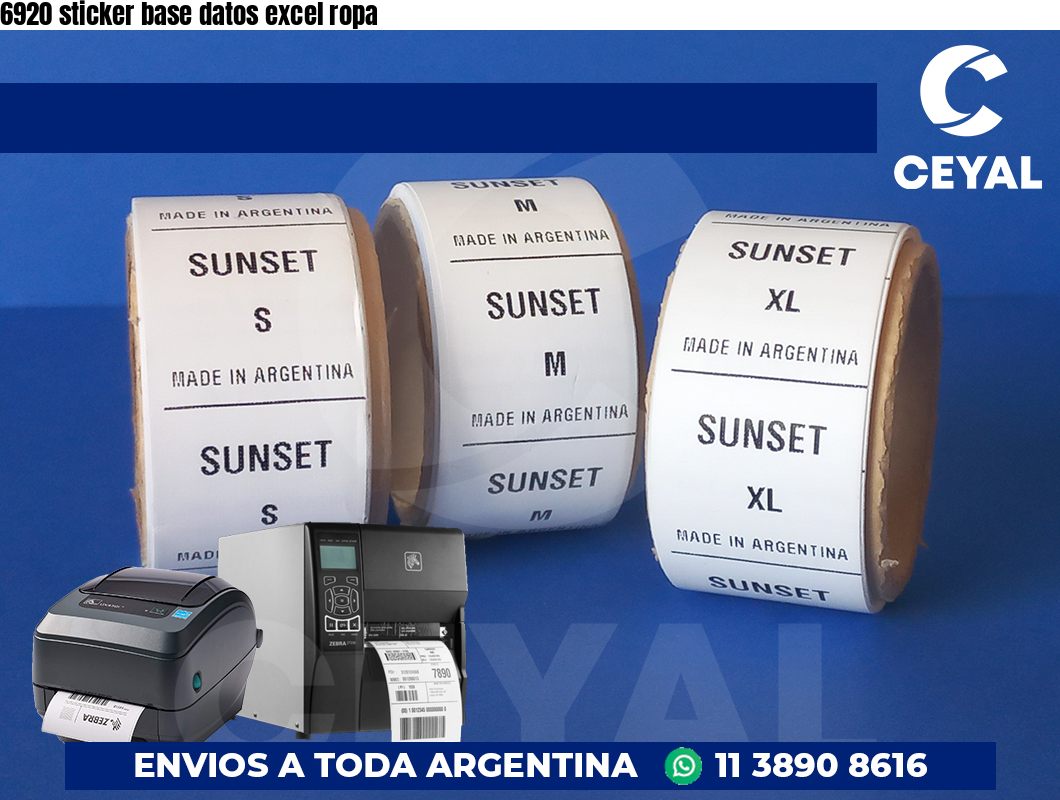 6920 sticker base datos excel ropa