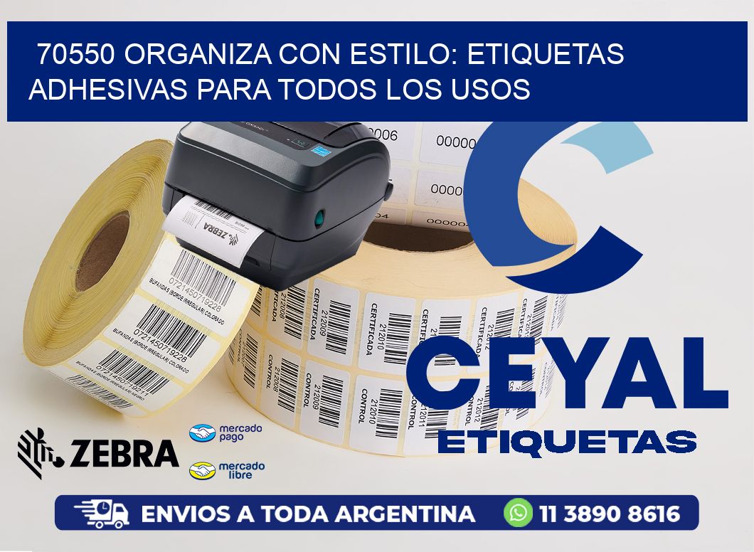 70550 Organiza con Estilo: Etiquetas Adhesivas para Todos los Usos