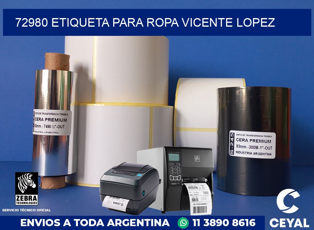 72980 ETIQUETA PARA ROPA VICENTE LOPEZ