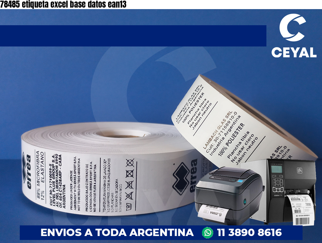 78485 etiqueta excel base datos ean13
