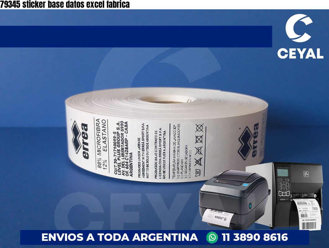 79345 sticker base datos excel fabrica