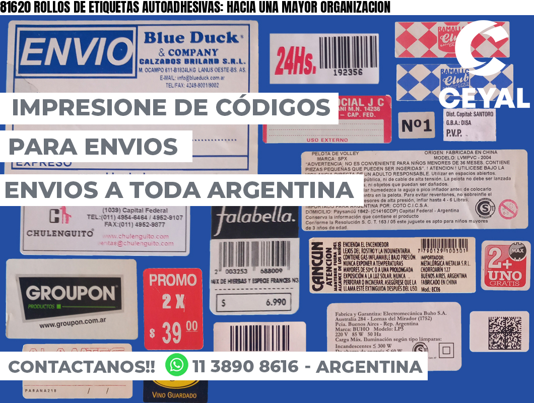 81620 ROLLOS DE ETIQUETAS AUTOADHESIVAS: HACIA UNA MAYOR ORGANIZACION