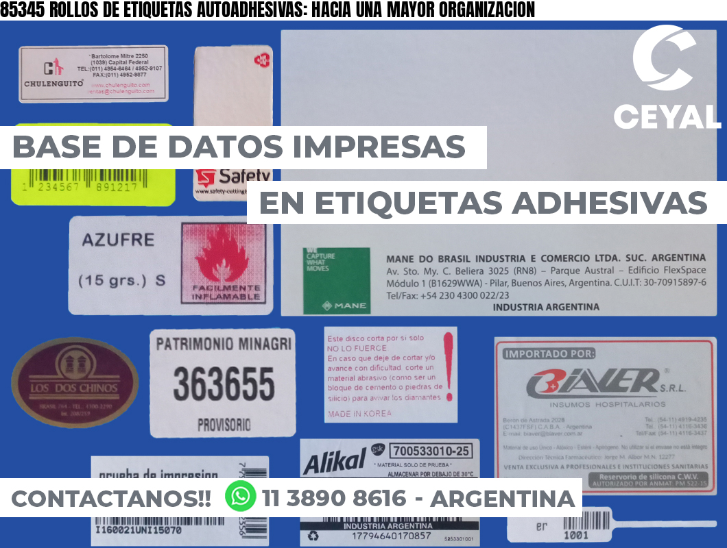 85345 ROLLOS DE ETIQUETAS AUTOADHESIVAS: HACIA UNA MAYOR ORGANIZACION