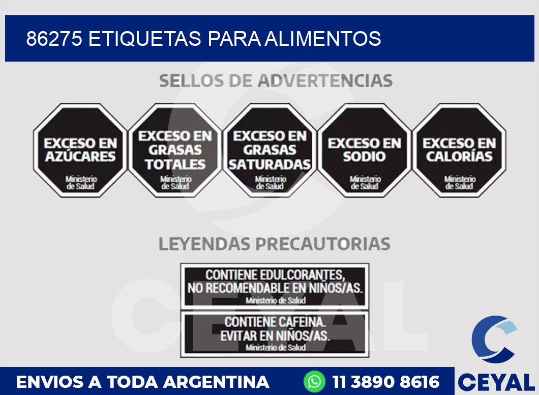 86275 ETIQUETAS PARA ALIMENTOS