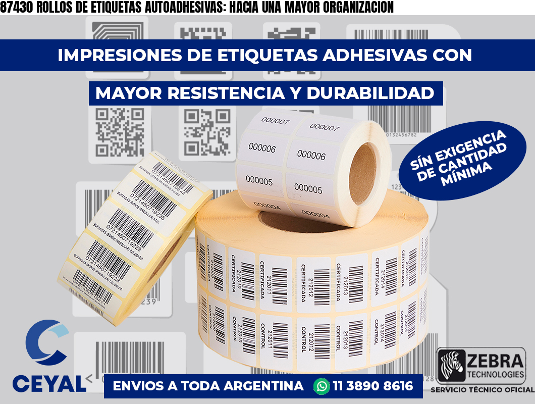87430 ROLLOS DE ETIQUETAS AUTOADHESIVAS: HACIA UNA MAYOR ORGANIZACION