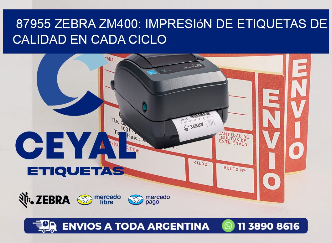 87955 Zebra ZM400: Impresión de Etiquetas de Calidad en Cada Ciclo