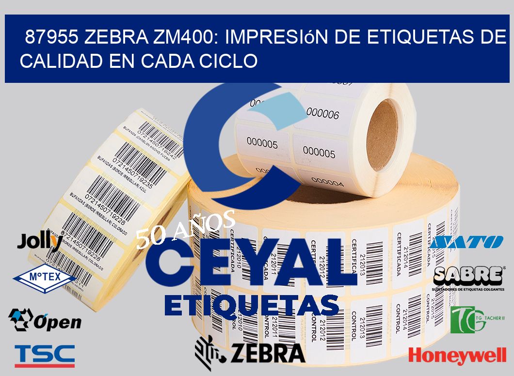 87955 Zebra ZM400: Impresión de Etiquetas de Calidad en Cada Ciclo