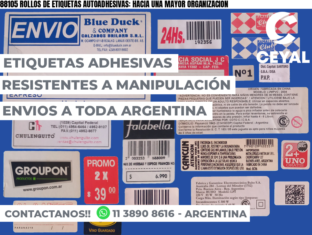 88105 ROLLOS DE ETIQUETAS AUTOADHESIVAS: HACIA UNA MAYOR ORGANIZACION