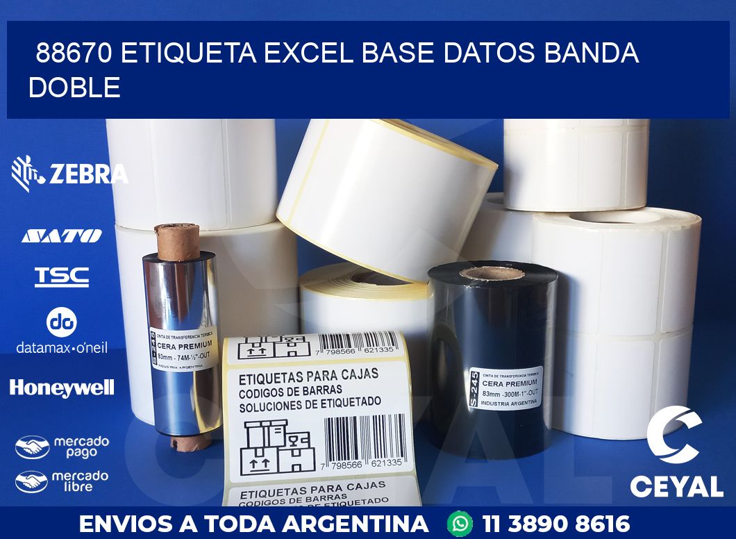 88670 etiqueta excel base datos banda doble