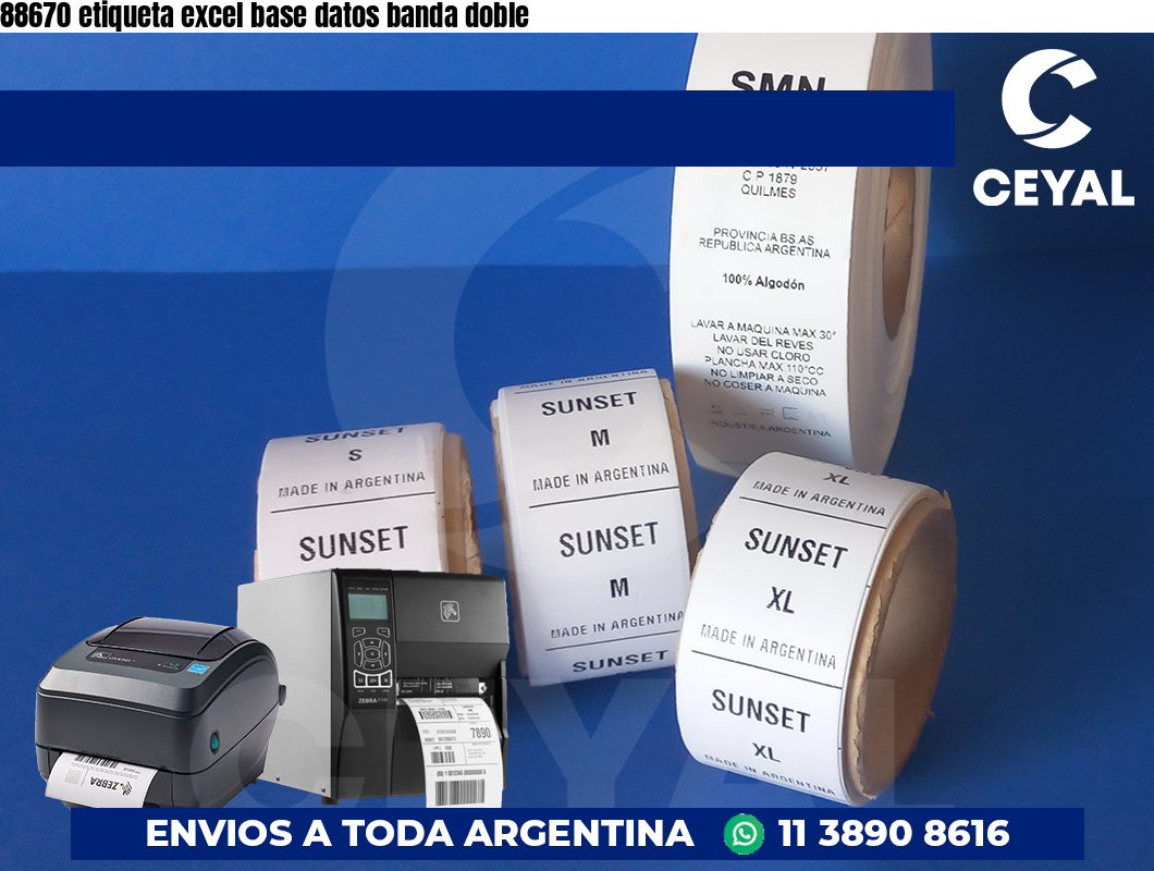 88670 etiqueta excel base datos banda doble