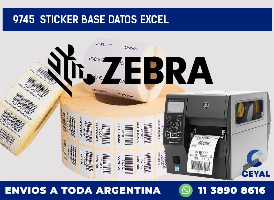9745  sticker base datos excel